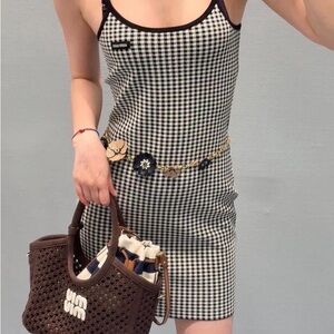 Stylish Black and White Checkered Dress